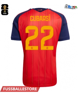 Günstige Spanien Pau Cubarsi #22 Heimtrikot WM 2026 Kurzarm